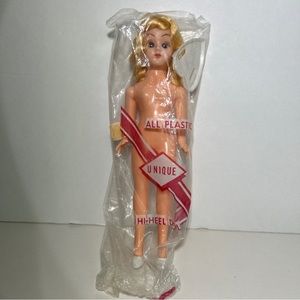 Plastic Dolls Girl Doll Unique Hi Heel Sleep Eyes Not Sealed Vintage 1950's